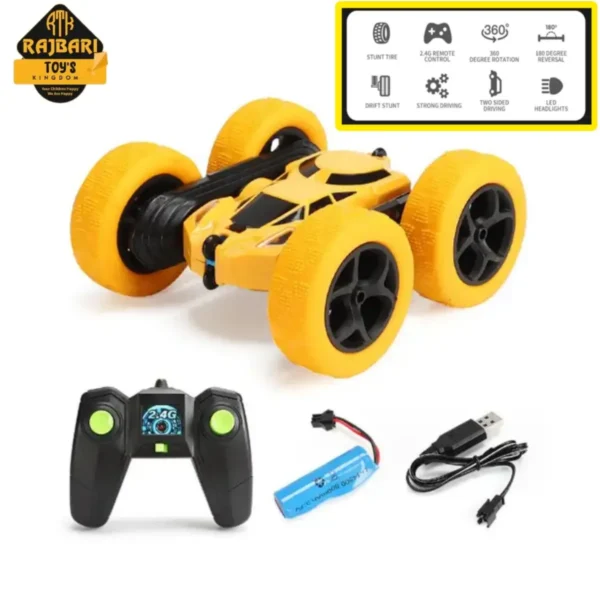 2.4Ghz Double Slider 360° Rotated Big Wheeler RC Stunt Racing Car for Kids - Image 3