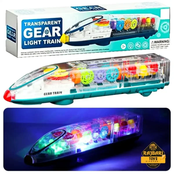 Transparent 3D Flashing Led Light with Musical Concept Gear Train For Kids - Image 2