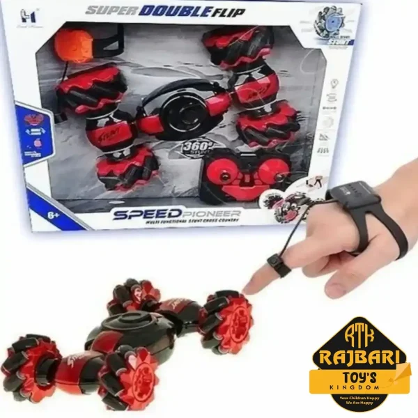 2.4G Remote Control And Hand Watch Control Gesture Sensor LED Light & Music 360° Rotated RC Stunt Car Toys for Kids - Image 2