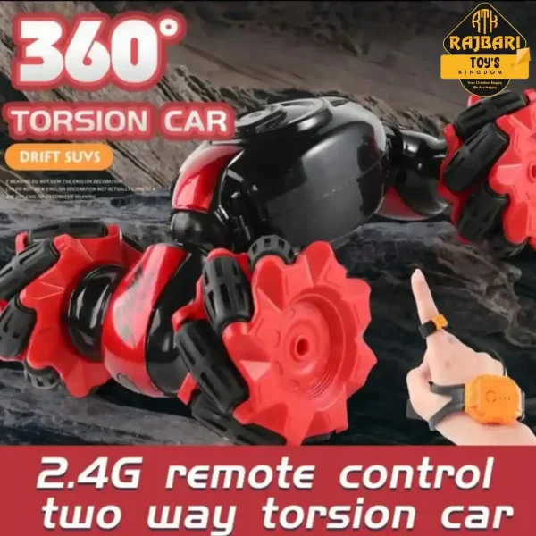 2.4G Remote Control And Hand Watch Control Gesture Sensor LED Light & Music 360° Rotated RC Stunt Car Toys for Kids - Image 4