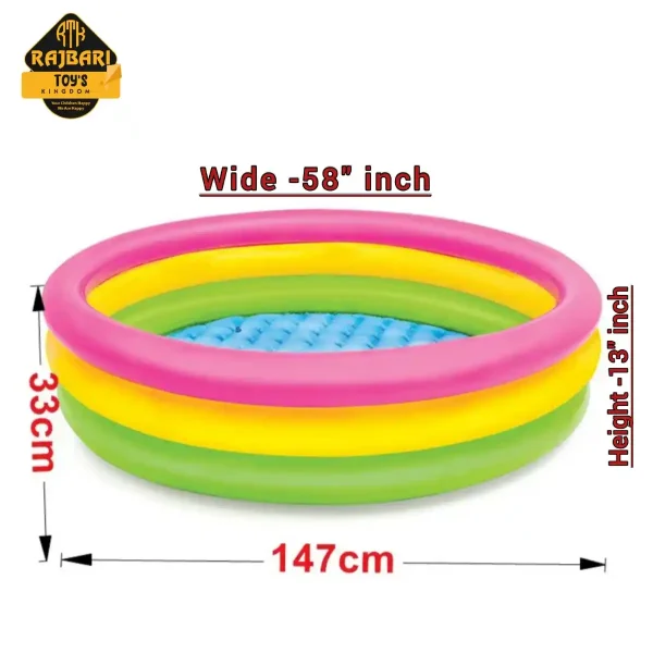 Intex Inflatable Baby Bath Tub Swimming Pool 58"inch x 13"inch (Multicolor) - Image 3