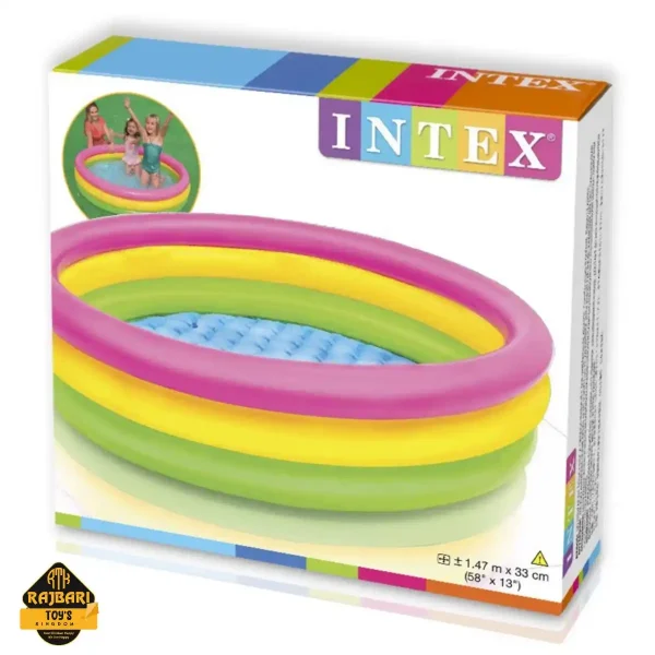 Intex Inflatable Baby Bath Tub Swimming Pool 58"inch x 13"inch (Multicolor) - Image 2