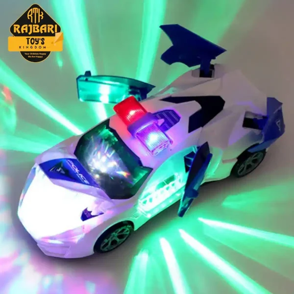 Battery System 3D Light, Music & 360 degrees Rotate Police Car Toy For Kids - Image 2